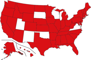 Map of state with separate medicaid exclusion lists
